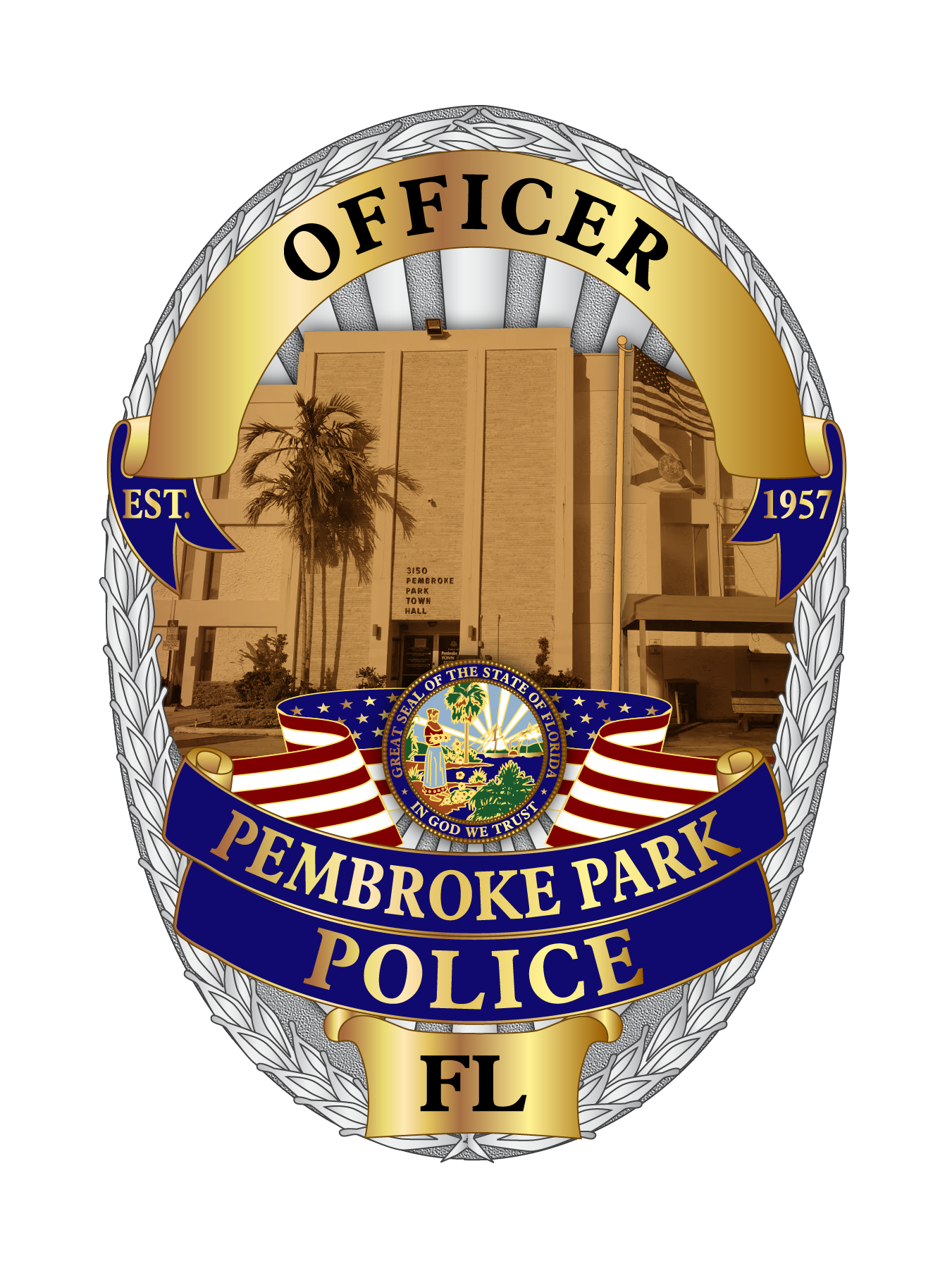 C-221072 Pembroke Park Police Department Badge Florida AR_OFFICER
