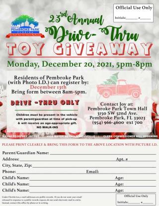23rd Annual Drive-Thru Toy Give A Way